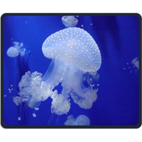 Mouse Pad, Jellyfish White Blue Mouse Pads, Portable Computer Gaming Personalized Mobile CuteMouse Pad Mat