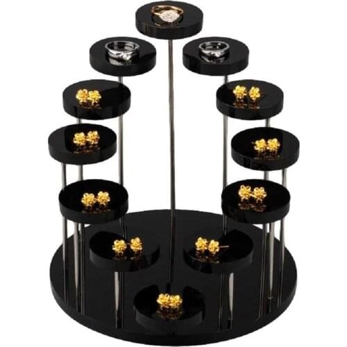 Round Acrylic Ring Jewelry Display Stand Multi-layer Transparent earring holder Display Station jewelry organizer
