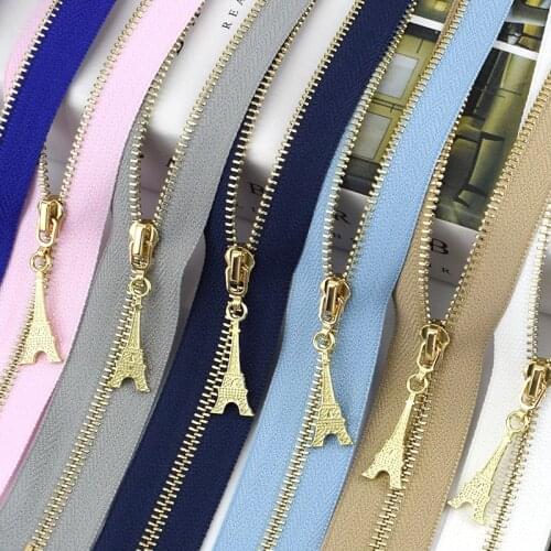 2pcs 3# Metal Zipper Open End 40/50/60/70cm DIY Puller Zip for Sewing Bags Purse Down Jacket Skirt Clothing Accessory ZA042