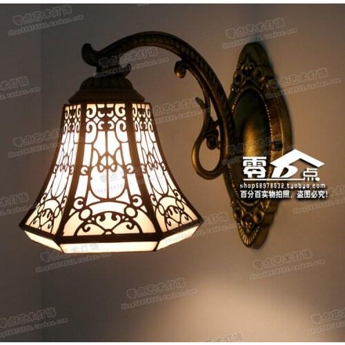 Tiffany fashion European style wall lamp Baroque Bohemia Mermaid mirror light fashion rustic bed-lighting lamps