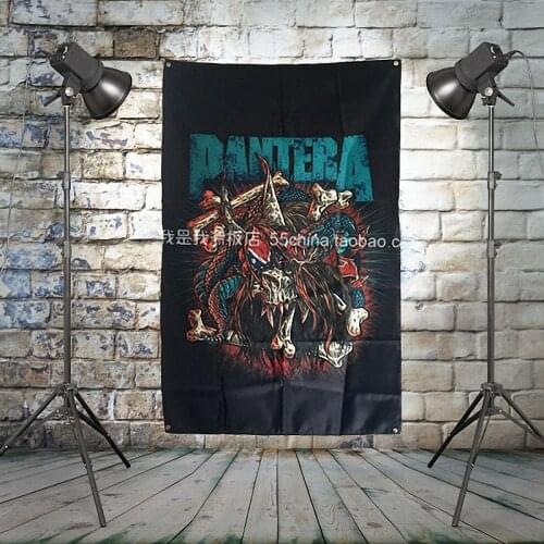 "PANTERA" Heavy Metals Rock Music Banners Hanging Flag Wall Sticker Cafe Theme Hotel Fitting Room Background Decoration