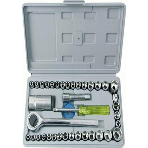 Multi Function Hardware Tools 40PCS Set Socket Wrench Set Auto Repair 45# Steel Durable Motorcycle Vehicle Repair Tool Kit