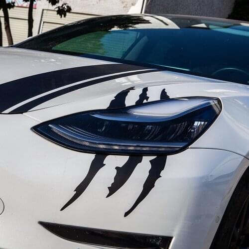 5PCS Whole Car Sticker For Tesla 2021 Drawing Waistline Body Long Stripe Car Stickers Auto Decal Matte Black/Ture Carbon fiber