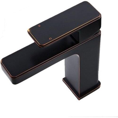 New Square Black Hot and Cold Basin Faucet Bathroom Faucet Basin Mixer Bathroom Accessories Tap Bathroom Sink Basin Mixer Tap