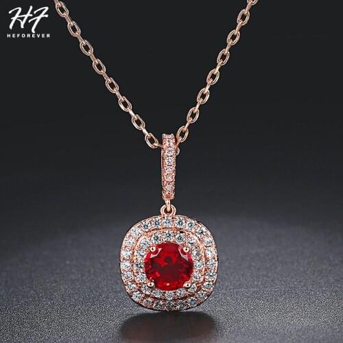 Classic Square Pendant Necklaces for Women 7 Colors Optional Sliver Rose Gold Color AAA+ Cubic Zirconia Fashion Jewelry N610