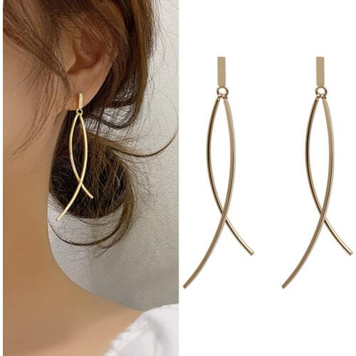 Crossed Tassel Dangle Earrings For Women Girls Ladies Elegant Temperament Style Long Tassel Earrings Fashion Jewelry Gifts