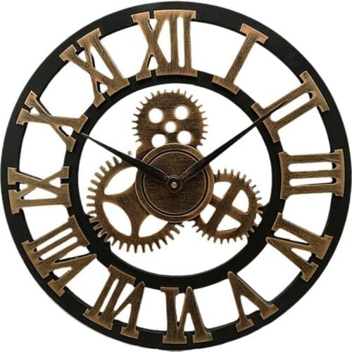 Industrial Gear Wall Clock Decorative Wall Clock Industrial Style Wall Clock (Silver Shipment without Battery)