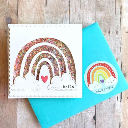 Rainbow Bridge Clouds Metal Cutting Dies&Coordinating Stamps For Scrapbooking Craft Die Cut Card Making Embossing Stencil