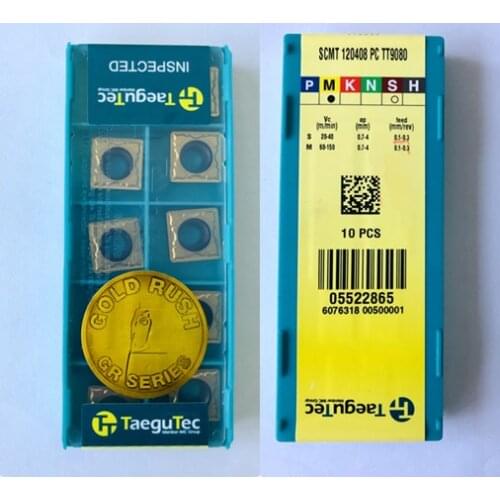SCMT120408 PC TT9080 10pcs/lot TaeguTec Negative Triangular External Turning Inserts