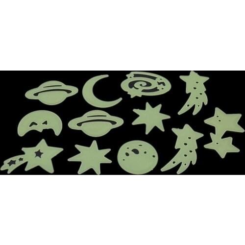3D Stars Moon Glow In The Dark Kids Bedroom Luminous Fluorescent Home Wall Stickers Decal DIY Decorations