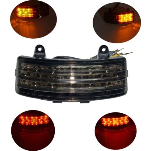 Motorcycle Tri-Bar LED Rear Fender Brake Tail Light Turn Signal Lamp Taillight For Harley Touring Street Glide FLHX FLTRX Smoke