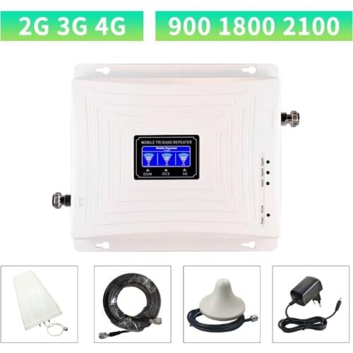 2g 3g 4g Cellular Signal Booster gsm 900 1800 2100 GSM WCDMA UMTS LTE Cellular Repeater 900/1800/2100mhz Amplifier