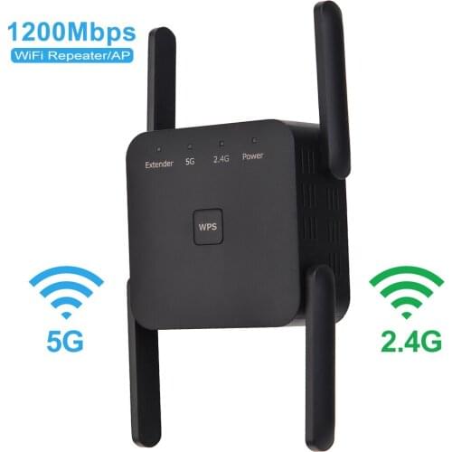 5GHz Wireless WiFi Repeater Wifi Extender 1200Mbps Wi-Fi Signal Amplifier Long Range Wi fi Signal Booster 2.4G Wifi Repiter
