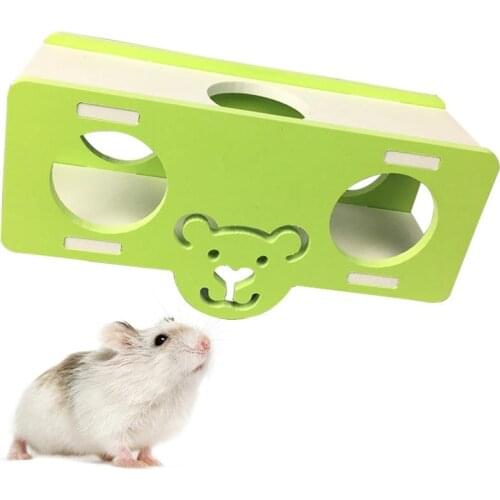 Funny Interactive Hamster Seesaw Toy Wooden Non-Slip Chinchillas Guinea Cage Exercise Toy Small Animal Hamsters Cage Accessories