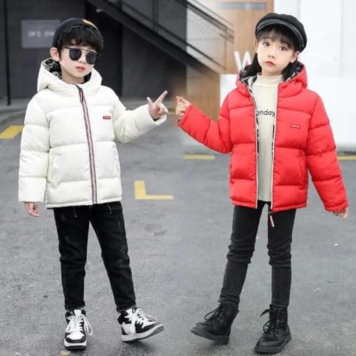 Winter 2-9Years Camouflage Boys Coat Hooded Down Cotton Wearable On Both Sides Jacket For Children Parka Wearable Girls Clothes
