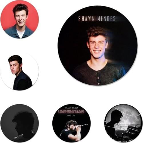 Pop singer Shawn Mendes 98 Icons Pins Badge Decoration Brooches Metal Badges For Clothes Backpack Decoration 58mm
