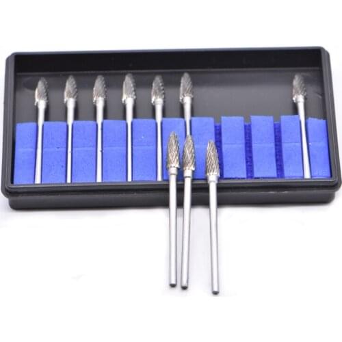 10pcs F4 Dental Grinding Heads Dentistry Equipment Tungsten Steel Carbide Burs Drills Teeth Polishing & Smoothing Dentist Tools