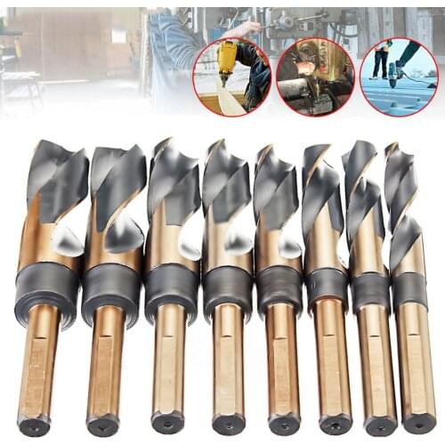 8Pcs/Set 1/2" Lathe Reduced Shank HSS Bench Twist Drill Bit Set CNC Metric 14-25.5mm