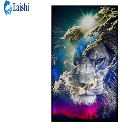 Full Square Diamond Embroidery DIY Diamond Painting Abstract art lion Cross Stitch Drill Picture of Rhinestones Home decoration