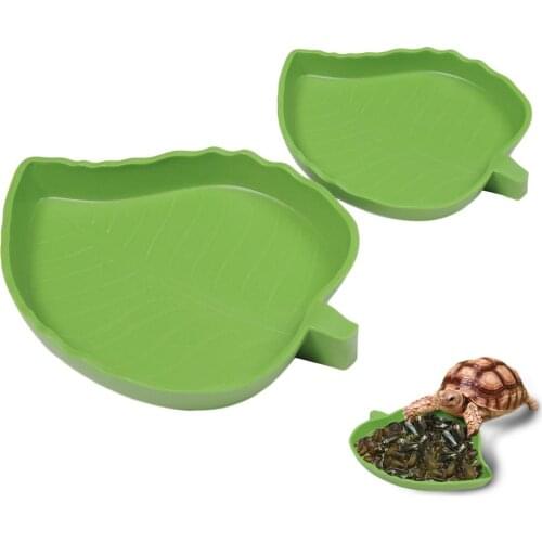 Leaf Shape Amphibians Reptile Feeder Tortoise Lizard Gecko Snake Chameleon Food Water Dish Bowl Crawler Bowl Basin Water Feeder