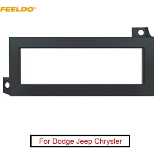 FEELDO Car One Din Stereo Radio Panel Dash Frame Fascia For Dodge Jeep Chrysler CD/DVD Face Plate Install Trim Kit #AM2891