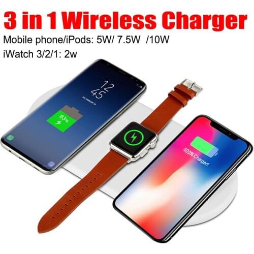 10W Qi Wireless Charger For iphone X 7 8 Plus For Apple Earphone Quick Charge For Apple Watch 1 2 3 4 For Samsung S9 S10