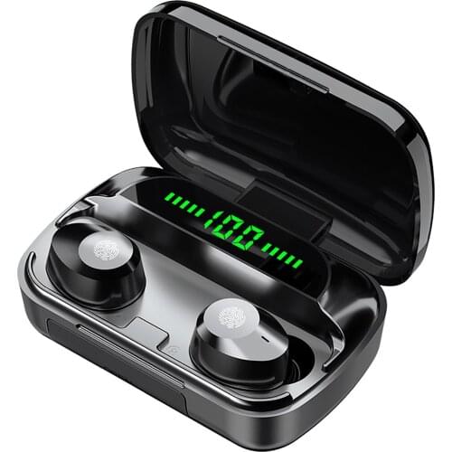 M5 Wireless Bluetooth 5.1 Earphone 2000mAh Charging Case IPX7 Waterproof Touch Control Sports Earbuds with LED Power Display