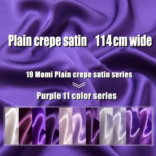 Pure Silk Fabric 100% Mulberry Silk Cheongsam Garment Pure Color Purple
