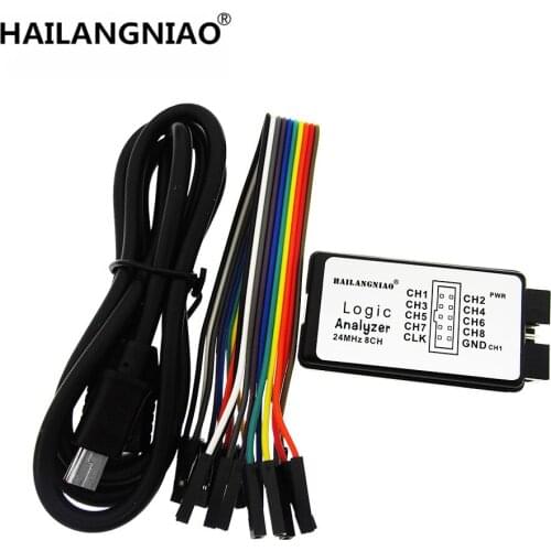 HAILANGNIAO 5sets New Arrival USB Logic Analyze 24M 8CH, MCU ARM FPGA DSP debug tool