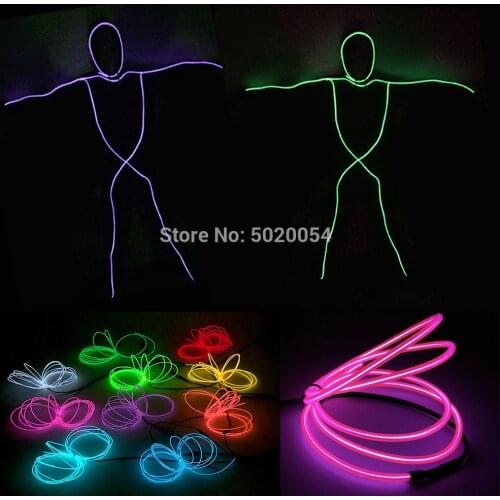 Classic EL Wire Clothing Neon Led Costume Dance Light Up Glowing Costume Halloween Costume Christmas Flashing Suit