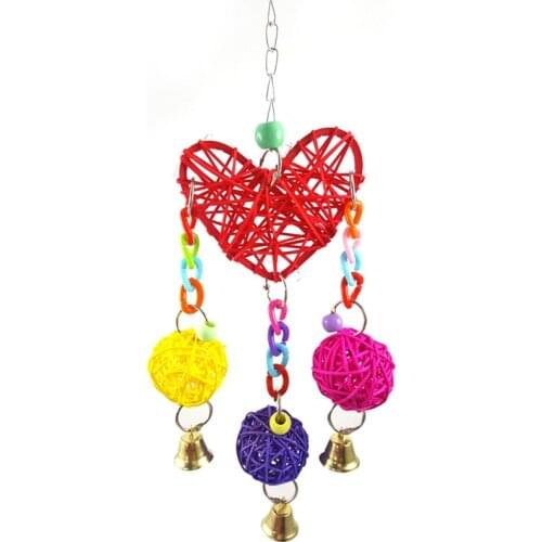 Bell Bird Toy Colorful Parrot Bell Toy Bird Chewing Toy Bird Swing Toy For Cage Funny Bite Resistant Bell Toys For Small Pet