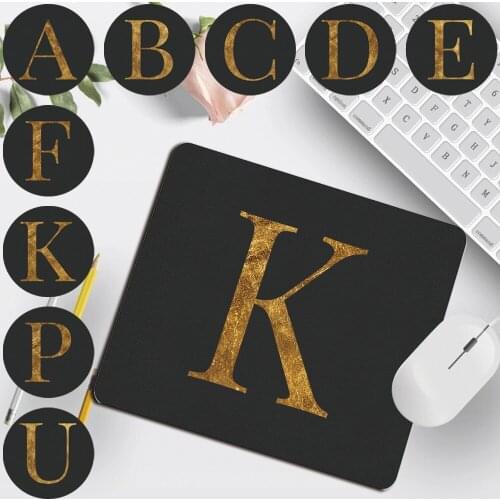 Mouse Pad Portable Small Size 25x21cm PU Leather Letter Pattern Smooth Gaming Mouse Mat Waterproof Office Desk Accessories