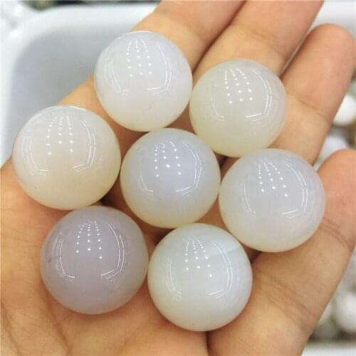 Beautiful Agate Ball Light grey Rice white handmade Crystal Sphere Gemstone Massager ball for decoration stone healing 20mm