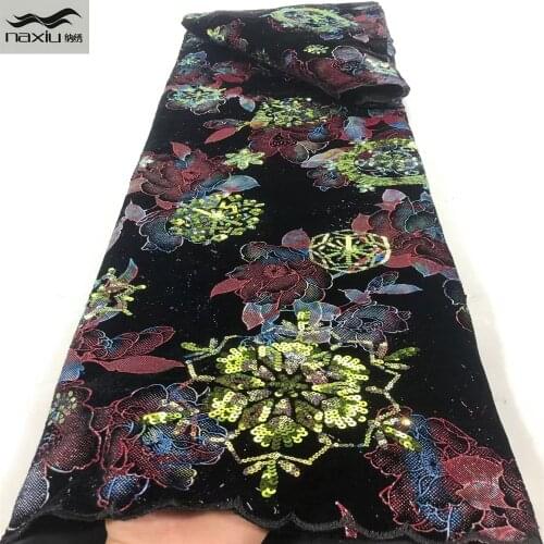 Madison African Sequins Lace Fabric 2021 High Quality Velvet Lace French Tulle Lace Fabric Embroidery Nigeria Lace Fabrics