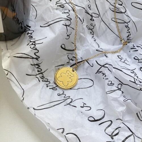 925 Sterling Silver Hot-selling Simple Bear Pendant Womens Korean Version of Cute Animal Fashion Jewelry Accessories