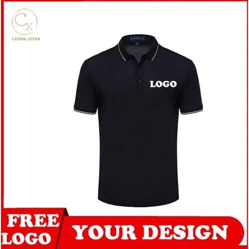 Summer new 7-color men and women wear-resistant POLO shirt custom LOGO trend wild lapel short sleeve printing DIY brand text