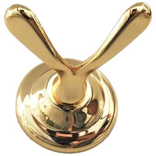 Leading Tigris Gold Bathroom Accessory Yellow Gold Color Dual Robe Hook