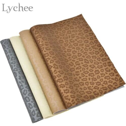 Lychee Life 29x21cm A4 Printed Leopard Faux PVC Leather Fabric High Quality Synthetic Leather DIY Material For Handbag Garments