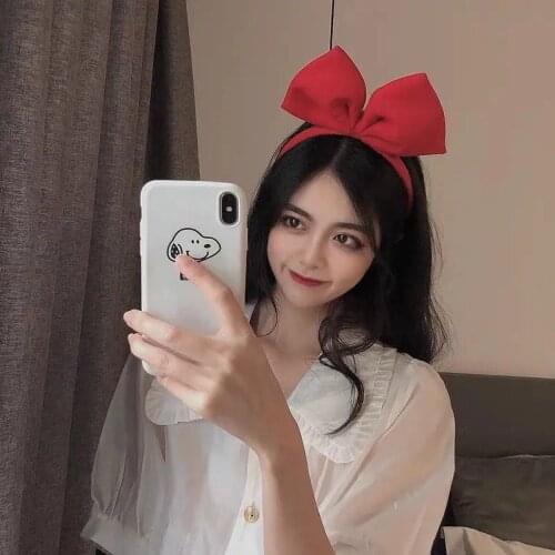 Cute cartoon mouse ears hair band red black face hair bow Cosplay props sweet animation protagonist