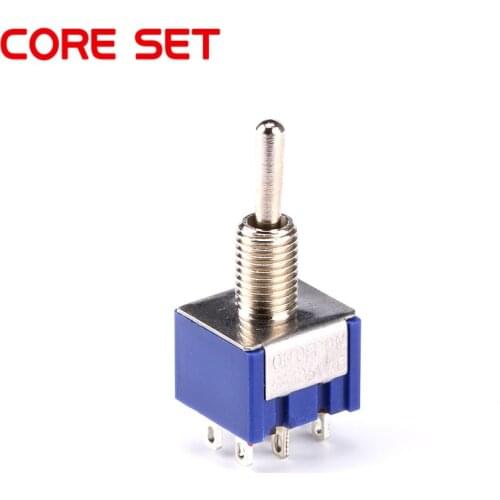 10pcs/Lot Mini Toggle Switches MTS-203 6-Pin SPDT Rocker Switch ON-OFF-ON 125V/6A 3A250VAC New High Quality