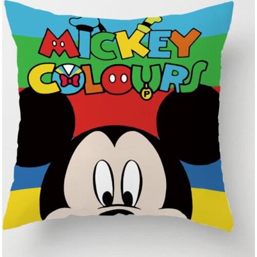 Home Textile Disney Soft Cartoon Mickey Minnie Mouse Cute Color Design Boys & Girls Pillowcase Cushier 45x45cm Sofa Bedding