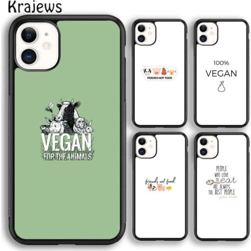 Krajews Vegan Friends Not Food soft Phone Case Cover For iPhone 5s SE 2020 6s 7 8 plus X XS XR 11 12 mini pro max coque Shell