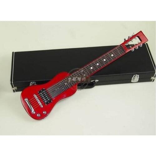 2019 new + factory + Metallic Red mini hawaii electric guitar lap steel guitar 6 strings Hawaii travel guitar Free Shipping