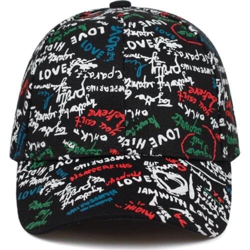 New fashion graffiti baseball cap high quality love printing dad hat hiphop outdoor leisure cap adjustable 100%cotton sport hat