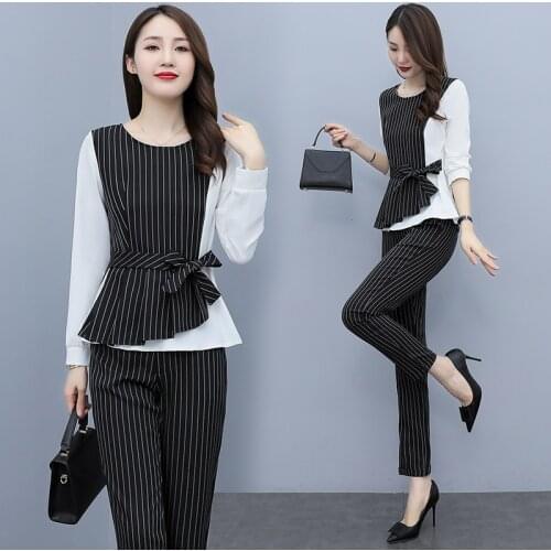 Autumn 2021 New Suit Set Fashionable Top&pants Set Two-piece Set Suit Elegant Ensemble Femme Survetement Year-old Female Costume