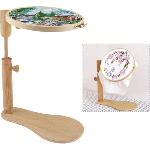 Hoop Wood Embroidery Stand Cross Stitch Hoop Set Knitting tool Embroidery Hoop Ring Frame Adjustable Sewing Accessories