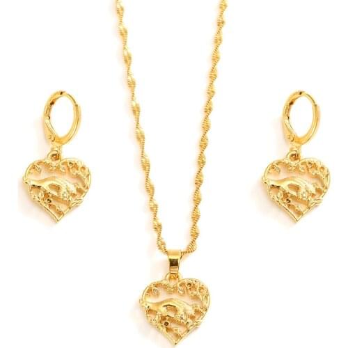 Women Men heart Gold Plated Cross Crucifix Necklace earring Virgin Mary Necklace Crucifix Jesus Pendant Necklace Faith Jewelry