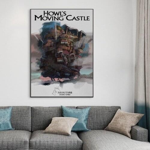 Canvas Prints Poster Home Howl Moving Castle Minimalist Vintage Decor Painting Wall Art Picture Modular Living Room No Framework