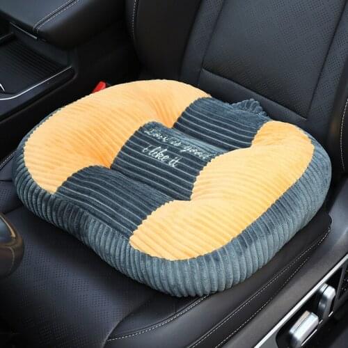 Comfortable Back Cushion Yellow Stitching Plush Learning Thickened Car Pillow PP Cotton Coccyx Protect Orthopedic Chair Seat