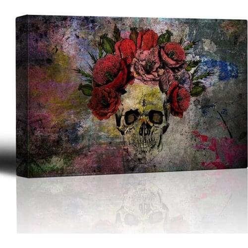 Roses Flowers Over Colorful Splattered Paintting for living room Office decor